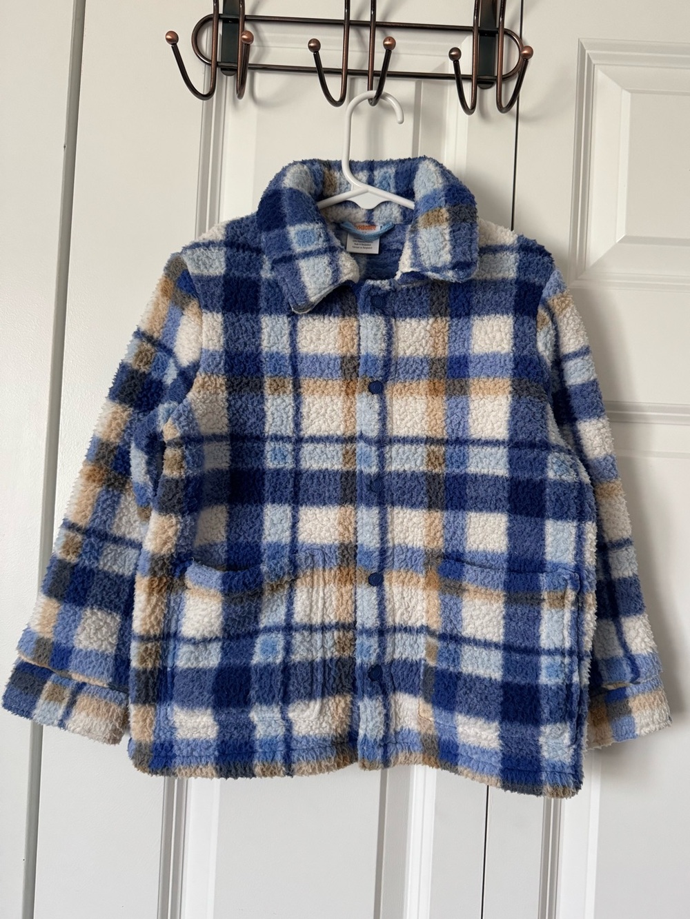 Gymboree blue plaid oversized jacket, 3T
